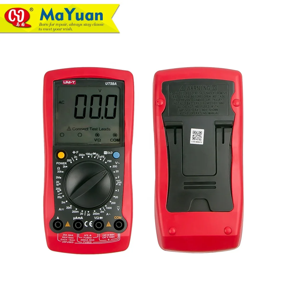 UNIT UT58 Large LCD Display Manual Range Digital Multimeter