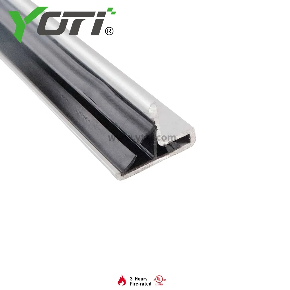 IS7061 Door Weatherstrip Door Gasket Meeting Style Stile Clear Anodised Aluminium Astragal Seal