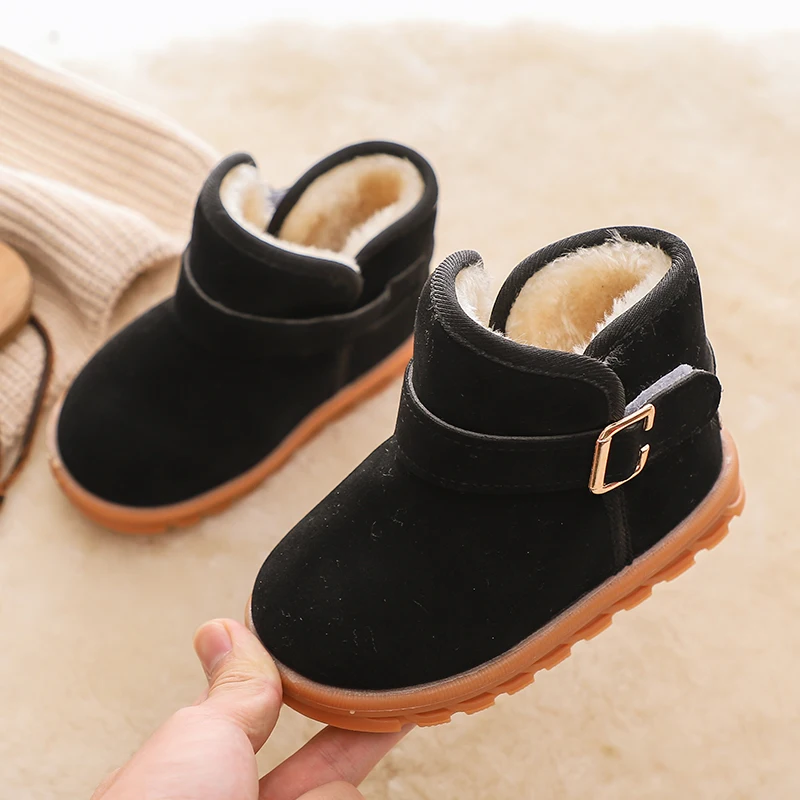 New Plush Warm Baby Toddler Boots Fashion Children Snow Boots Shoes for Boys Girls Winter Shoes 1-3 Year Old Kids Ankle Boots
