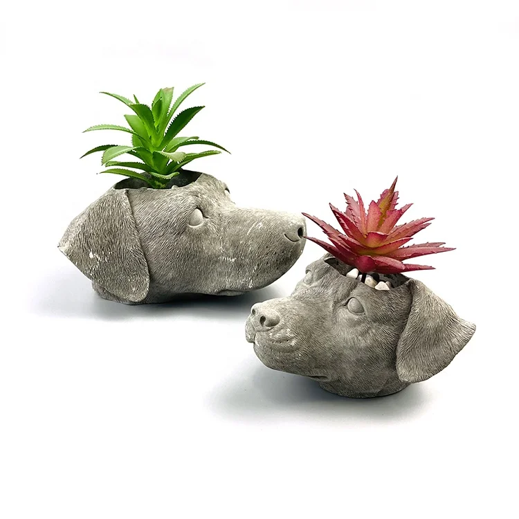 
High Quality Wholesale Home Decoration Animal Shape Hand Carved Cement Flower Pot 