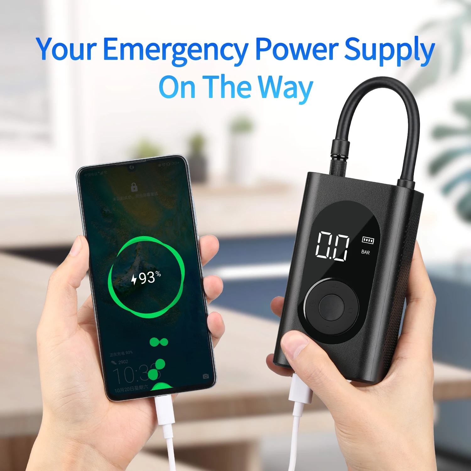 Air Compressor Auto Tyre Inflator Portable LCD Digital Tire Inflator With Pressure Gauge