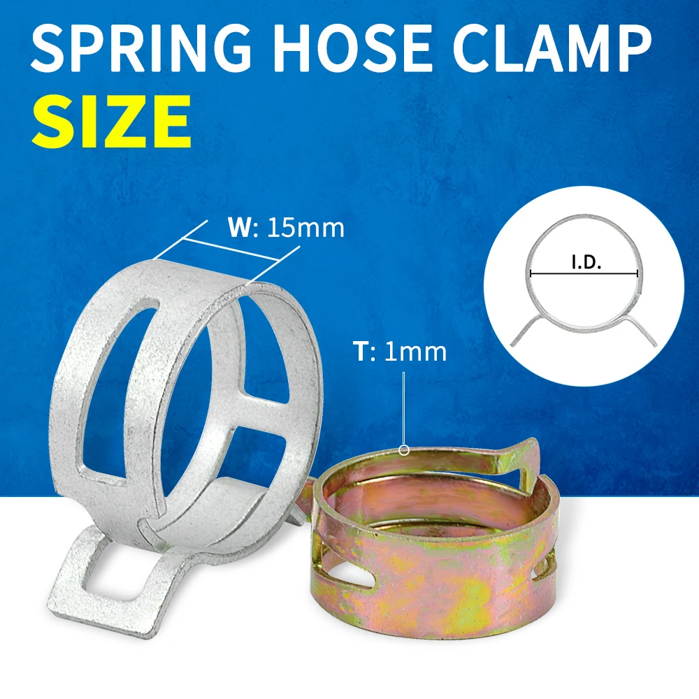 Zinc plated stainless steel type pipe hose clamp clip heavy duty truck exhaust metal spring clamp