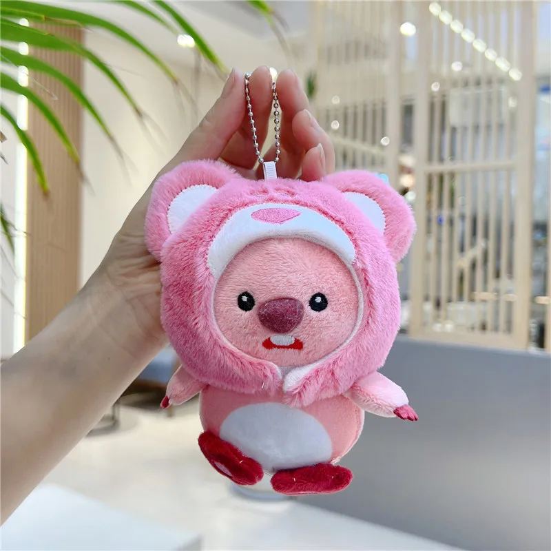 Kawaii Korea мультяшная плюшевая Съемная шапка в виде животных бобра брелок для ключей милые бобры плюшевые игрушки подарок детей