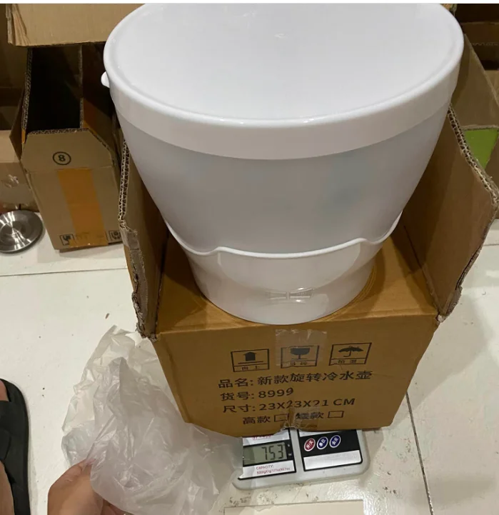 HeDan Factory 5L 3 Compartment Drink Juicer Ice Beverage Dispenser Plastic Tap Refrigerator Cold Water Kettle