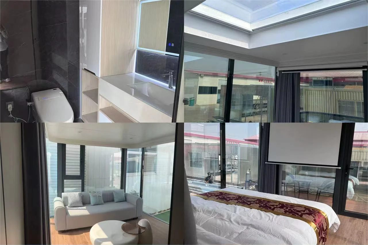 Space capsule holiday cottage star roof house luxury modern prefab homes camp sleeping pod cabin with bedroom