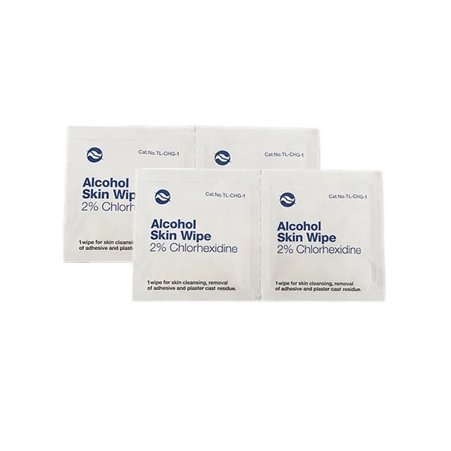 OEM 2% Chlorhexidine in 70% alcohol non -invasive medical devices wipes alcohol cleaning pad