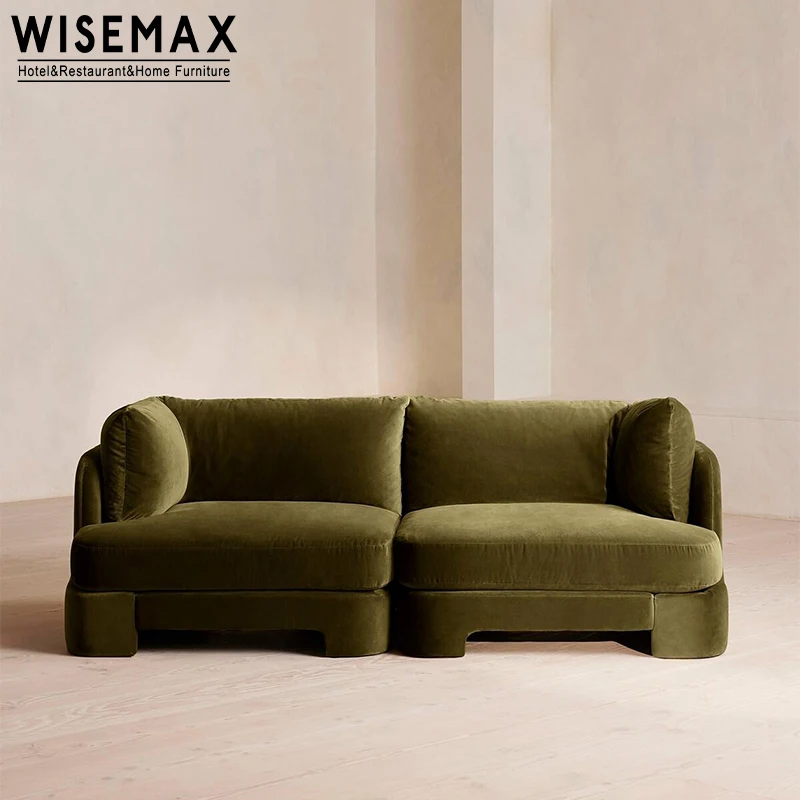 WISEMAX FURNITURE Luxury modern L shape elegant sofa home furniture solid wood fabric upholstery living room sofas for hotel