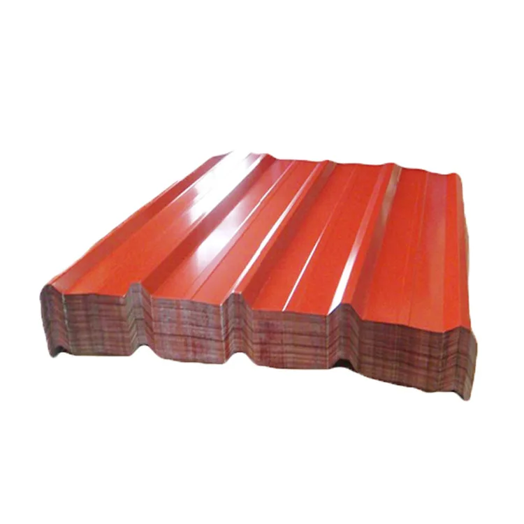 Red color coated long span roofing sheet/embossed zinc roofing sheet