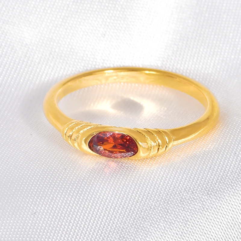 Высококачественные позолоченные кольца 18k Pvd из нержавеющей стали