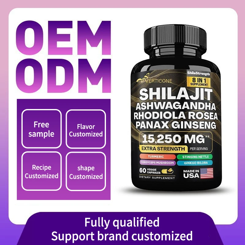 OEM Shilajit в капсулах чистый экстракт шиладжита добавка и порошковые сложные пилюли с натуральными микроминералами гуминовой фульвовой кислоты