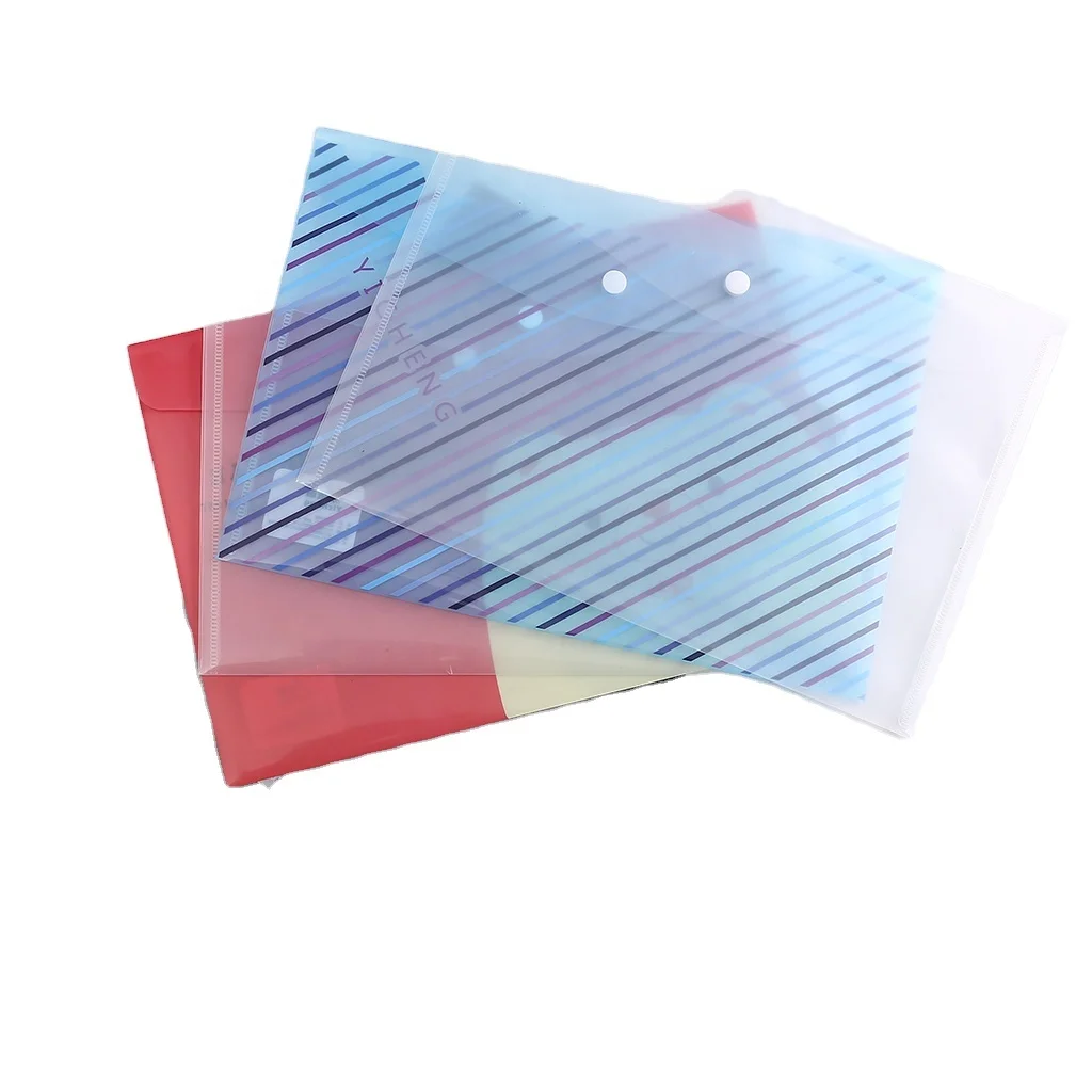 Snap Button OEM Manufacturer A4 Transparent Plastic Paper File Folder