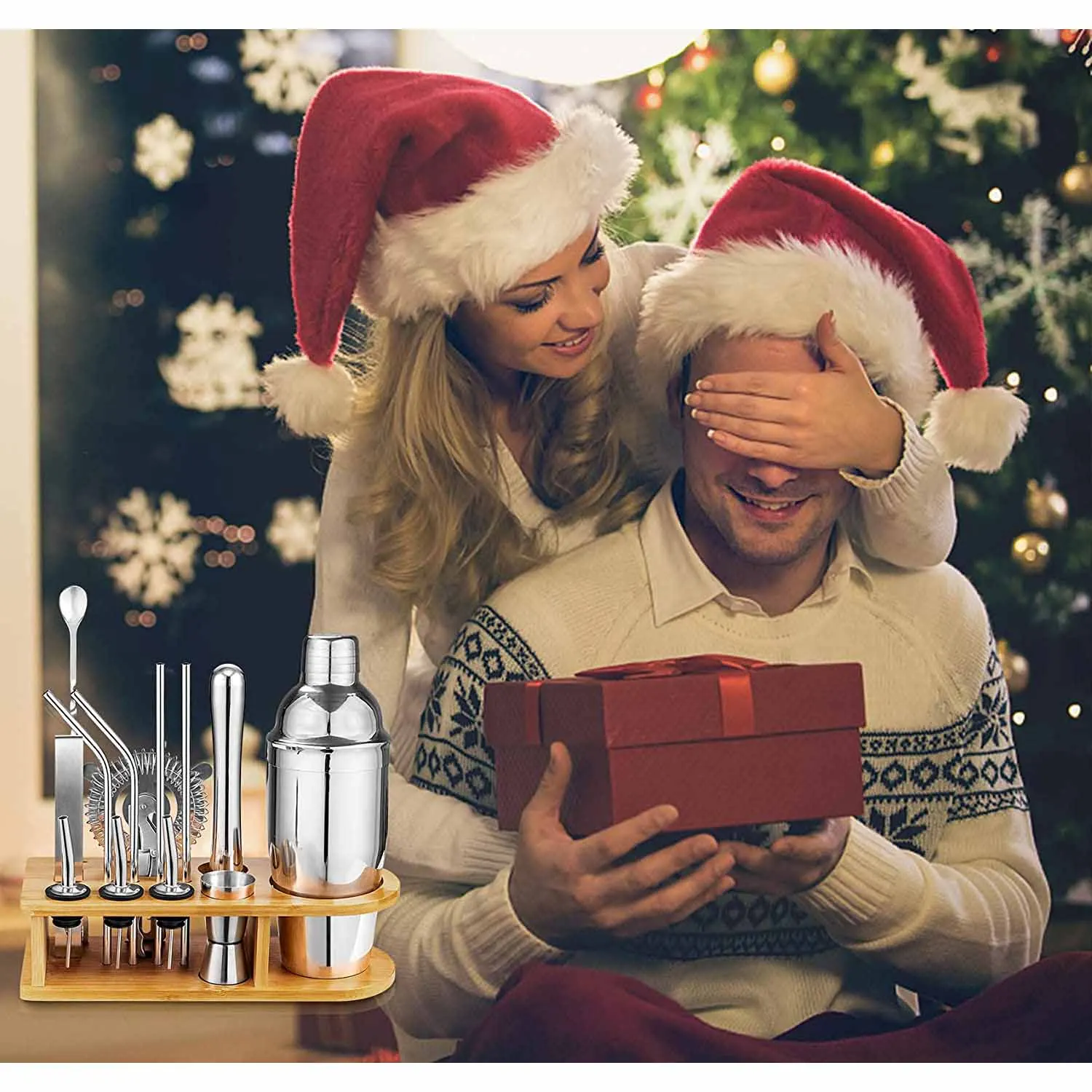 Cocktail Shaker Set Bartender Kit with Stand Bar Kit Drink Mixer Set for Drink Mixing