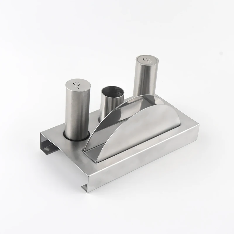 Customized Stainless Table Set With Napkin Holder Toothpick Pepper and salt pepper shaker set For Home And Restaurant
