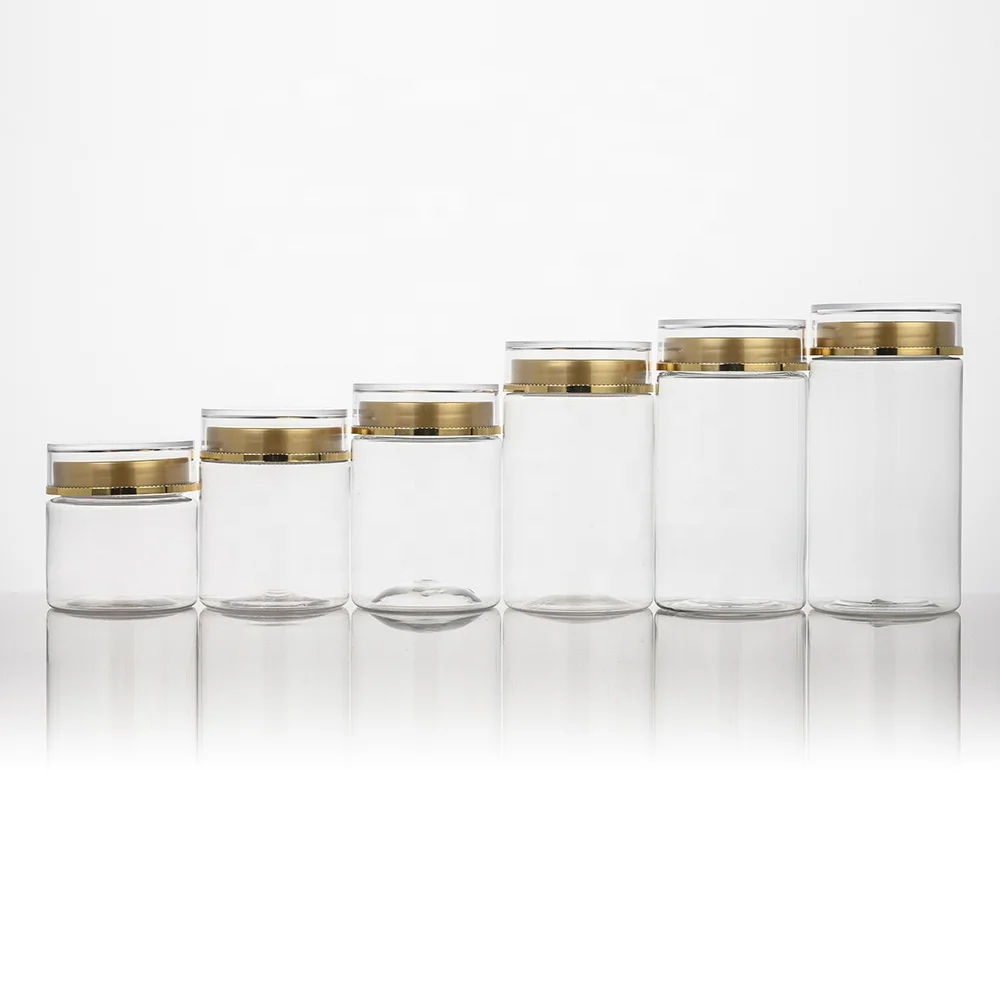 380ml Large Health Care Capsule Bottles PET Transparent Candy Nuts Packaging for Saffron