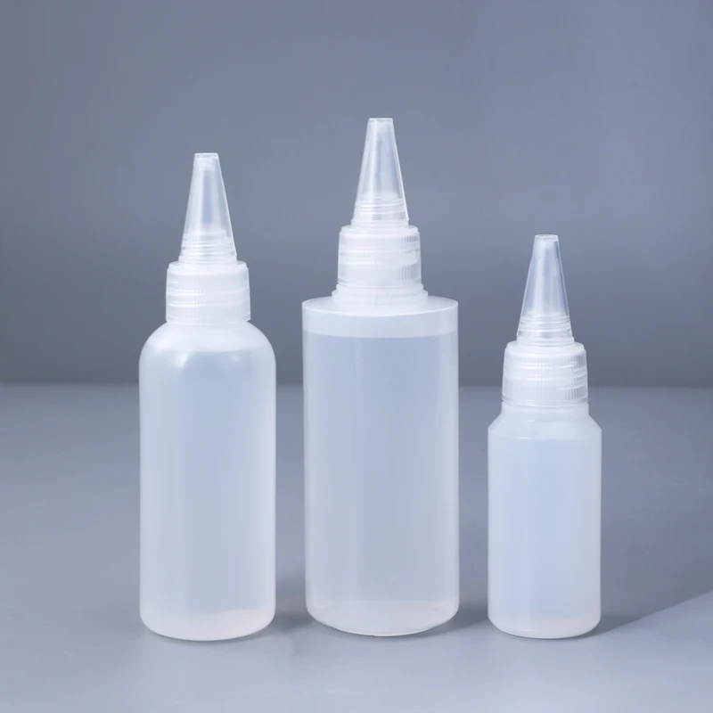 30ml 60ml 100ml 120ml Monomer Bottle Glue Plastic Soft Squeeze Long Tip Plastic Bottle