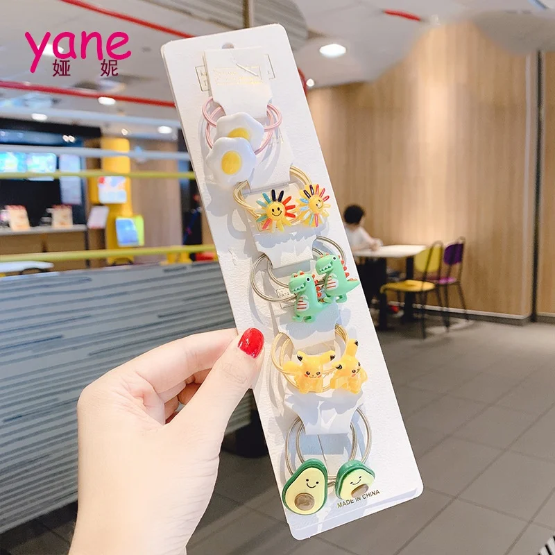 10pcs hair accessories packaging card kids quicksand and animal rubber band elastic hair head band