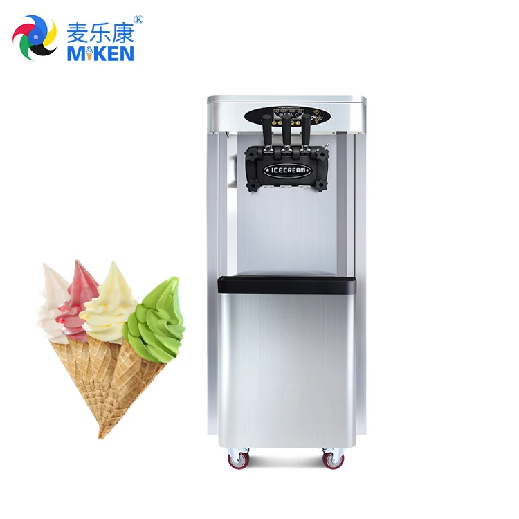 MK-36DB Miken factory price commercial ice cream machine with CE certificate/floor stand 2+1 mix flover