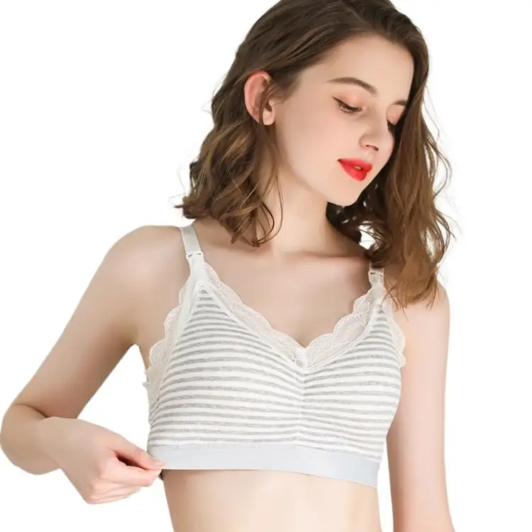 Soft Lace Cotton Nursing Push Up Maternal Postpartum Anti Sagging Breast-feeding Bra For Pregnant Women