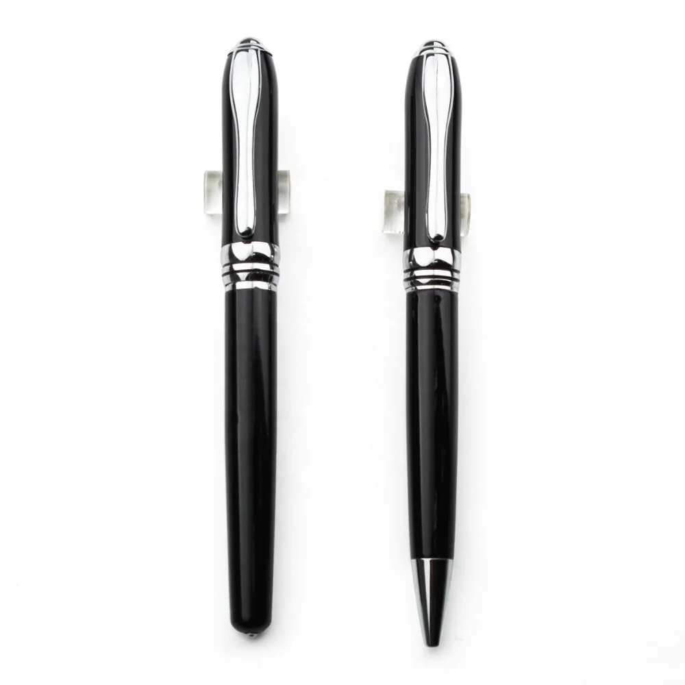 jXM-1 Wholesale factory corporate gift set with pen box heavy promotional ballpoint pen black metal roller pen