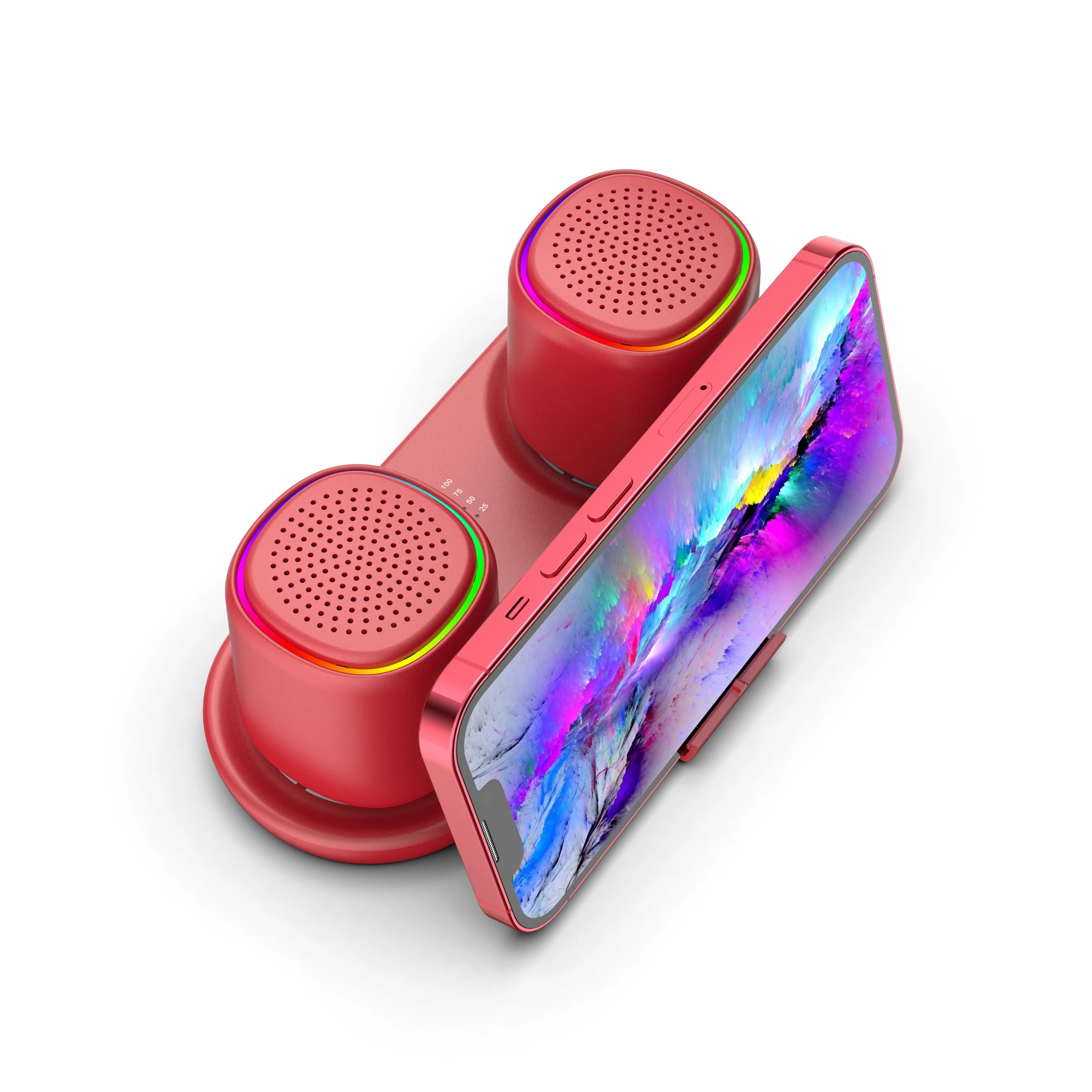 Anodized Bushing HIFI Parts Factory Supply Fabricated Red Mobile Phone Plain Computer Wireless OEM Customized Item 2.0 Speaker