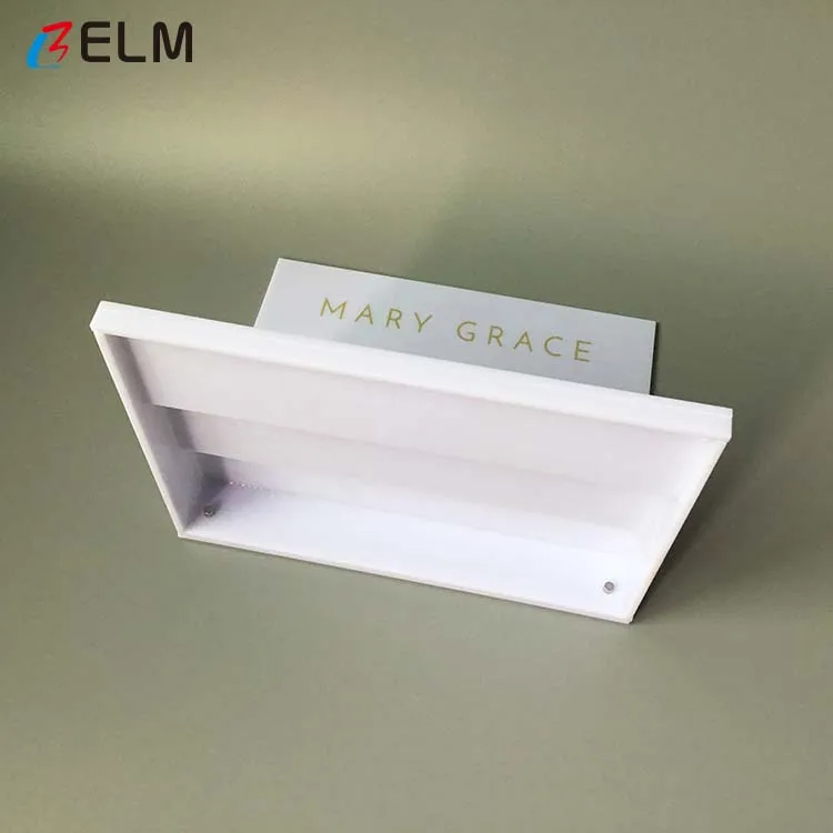 Custom cream lipsticks acrylic white display stand 3 tiered counter top