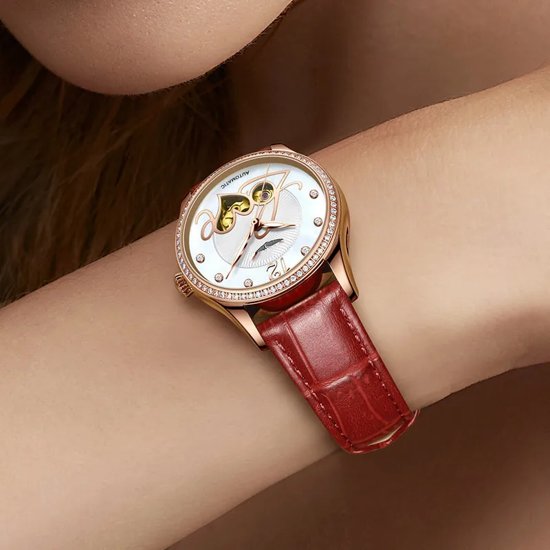 Luxury Quality 31mm Steel Mechanical Movement Sapphire Mirror Jewel Scale Waterproof MG MASERATO Ladies watch women wrist luxury