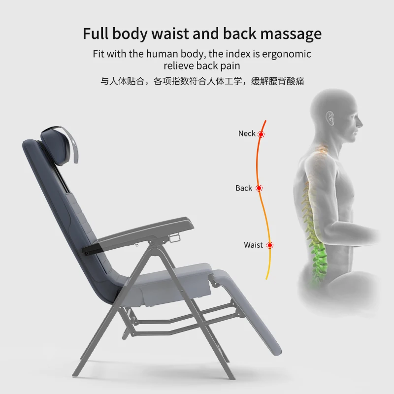 Body massager Folding Shiatsu Massage Chair With Adjustable Backrest And Back Heating Full OEM customization Electric Massage