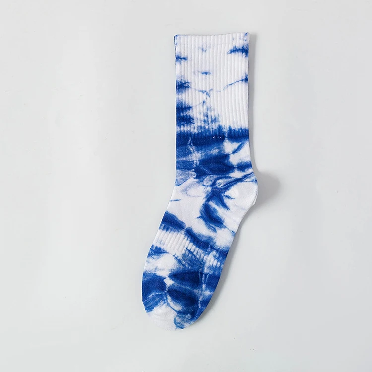 
Hot sale colorful cotton tie dye men socks custom logo design tie dye sports socks for women and men 