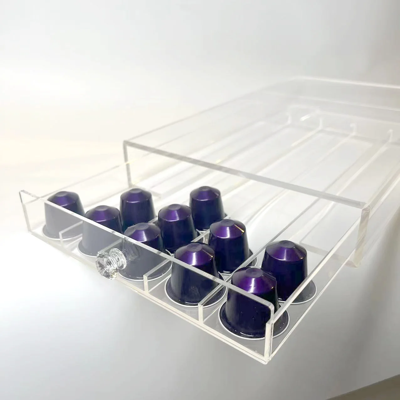 Пользовательские прозрачные акриловые кофейные капсулы Nespresso Pods акриловый лоток офисный кофейный капсула
