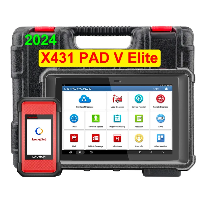 LAUNCH X-431 PAD V ELITE SmartLink Topology New Extended 24V Online Diagnostic Tools Trucks Cars Commercial Vehicles 24H Remote