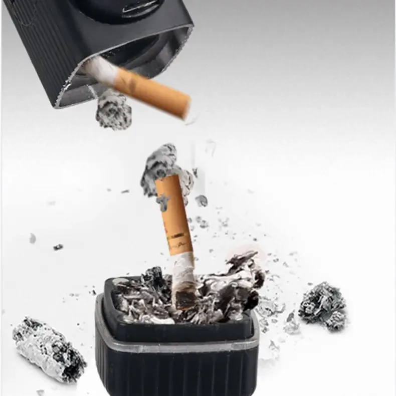 Car Portable Cigarette Rechargeable Cigarette Ash Butts Collector Mini Ashtray No Ashes Fall for Portable Car Ashtray