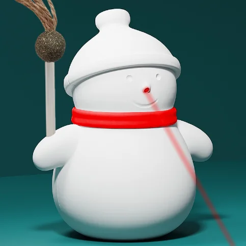 Cat Toy Automatic Laser Snowman Tumbler Teasing Cat Snacks Peppermint Balls Cat Self Hi