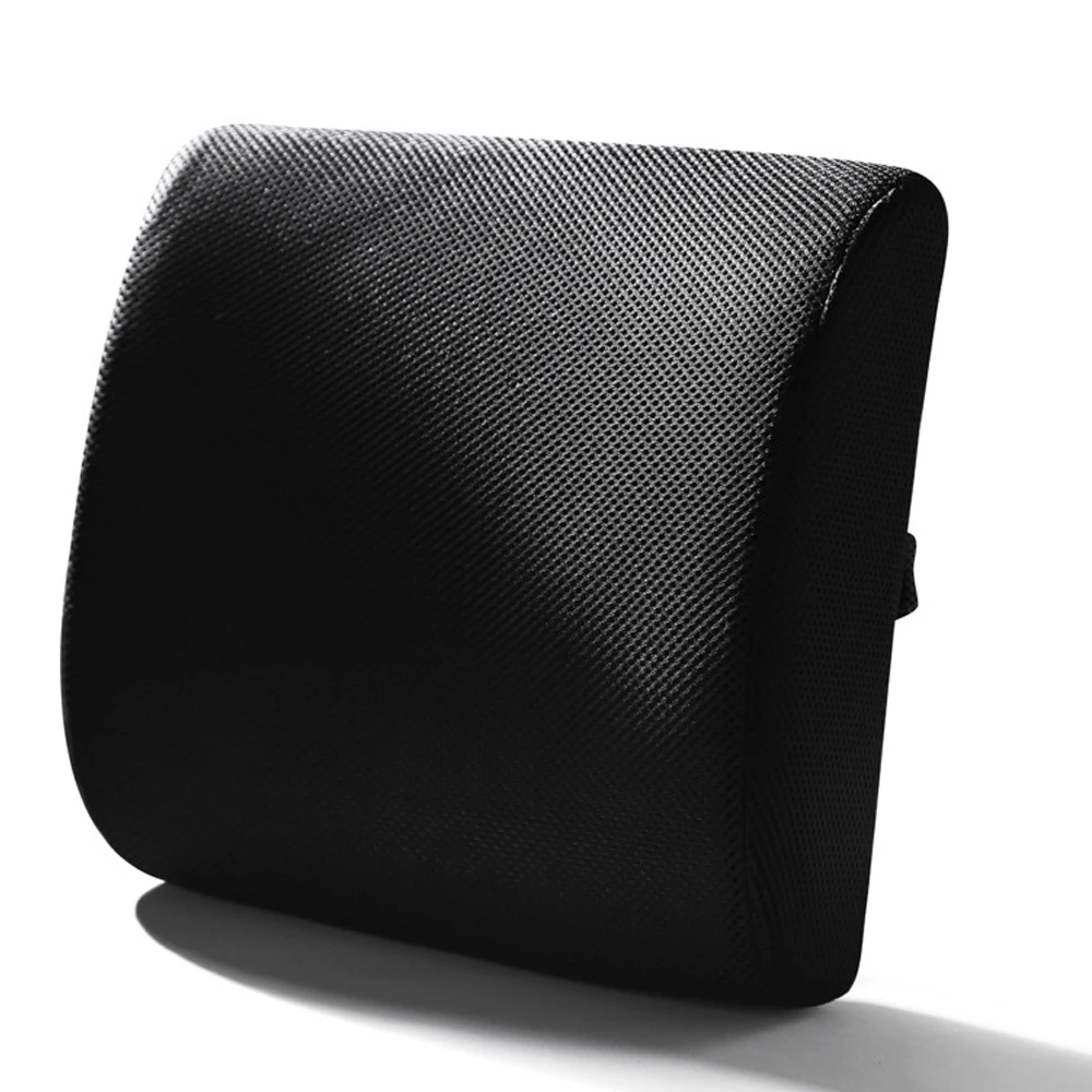 Ventilated Mesh Fabric Office Car Seat Back Support Cushion Lumbar Support Pillow Memory Foam Back Pillow With Extendable Strap