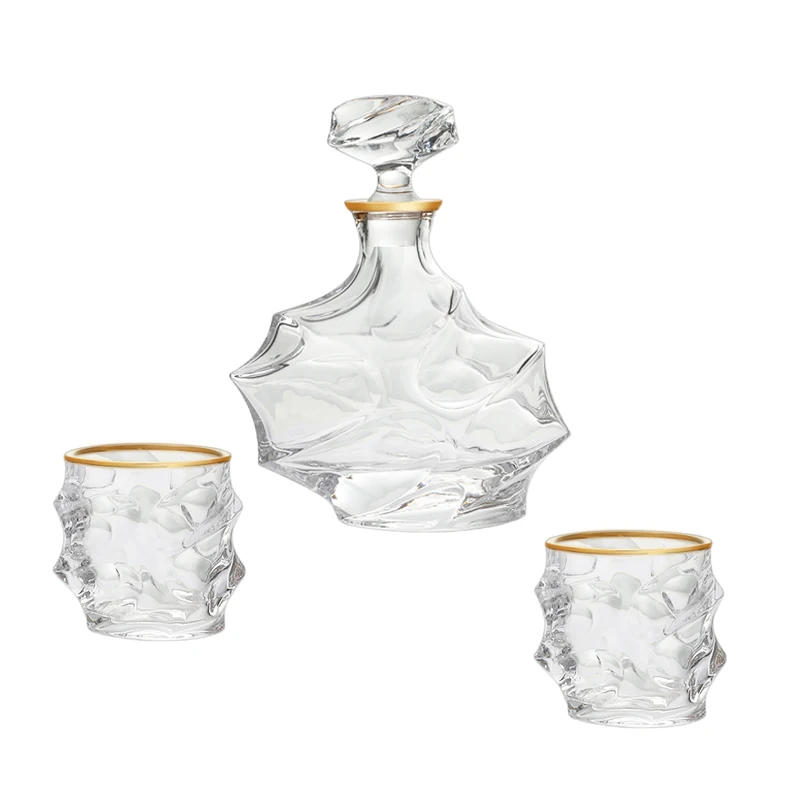 Luxury Custom Gift Whiskey Decanter Set Glass Wine Bottle Liquor Whisky Sets Whiskey Glasses for Home Bar