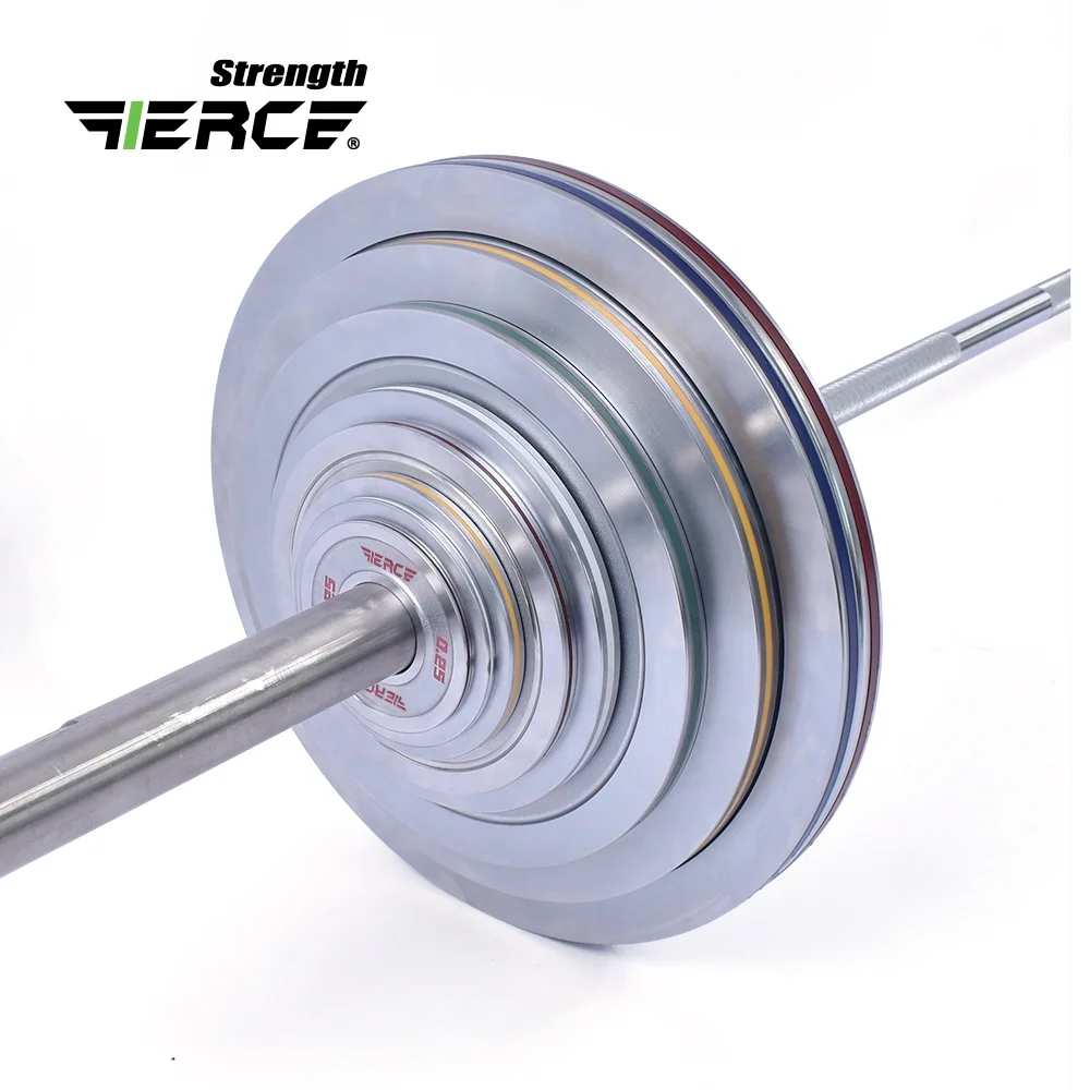 FIERCE Chrome Powerlifting Steel Gym Equipment Weight Plate Electroplate Calibrated Plate
