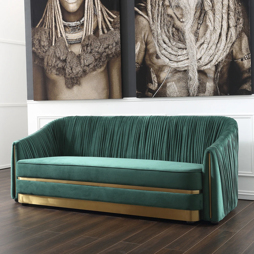 
American Modern Living Room Furniture Sectional Sofa Set New Design Luxury Modern Sofa Couch Stylish High-class Ruffled Lounge 