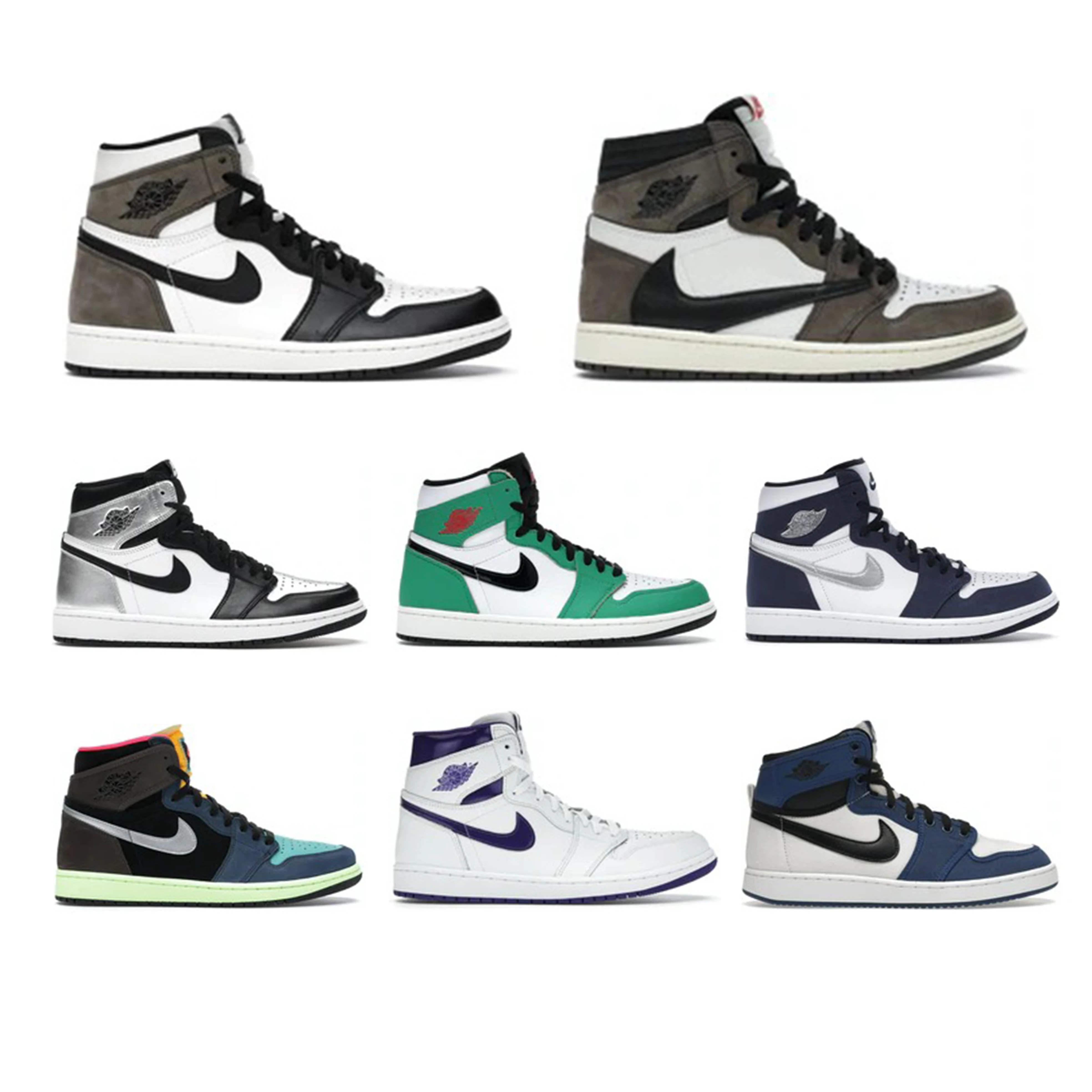 Wholesale Jordan 1 high low original jersey basketball black travis custom whites off 3d shoes keuchain sneakers men air retro s
