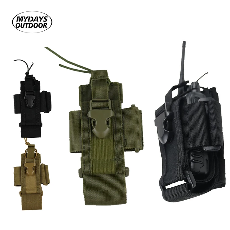 Mydays Outdoor Adjustable Multifunctional Molle Small Hunting Accessory Radio Waist Pouch Tactical Walkie Talkie Bag with Buckle