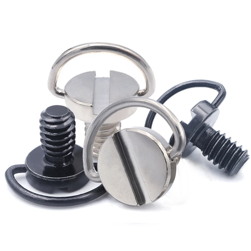 Stainless Steel  1/4   Quick Release Camera Mounting Screw  O Ring D Ring Quick