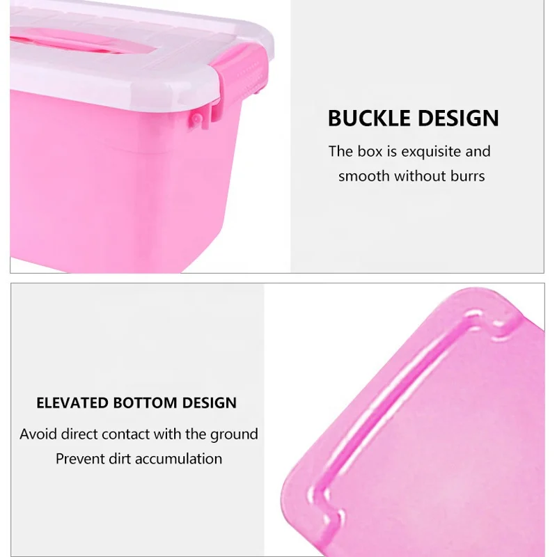 Colorful Multifunction Plastic Big Stackable Storage Latch Box Storage Tote Organizing Container With Durable Lid With Handle