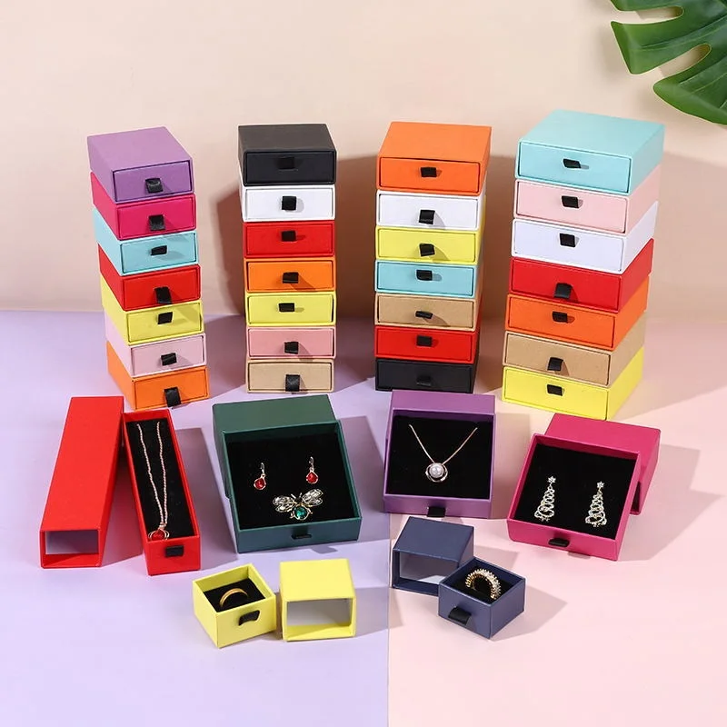 Competitive Price Custom Paper Christmas Gift Jewellery Box Luxury Small Necklace Ring Drawer Jewelry Packaging Box With Logo