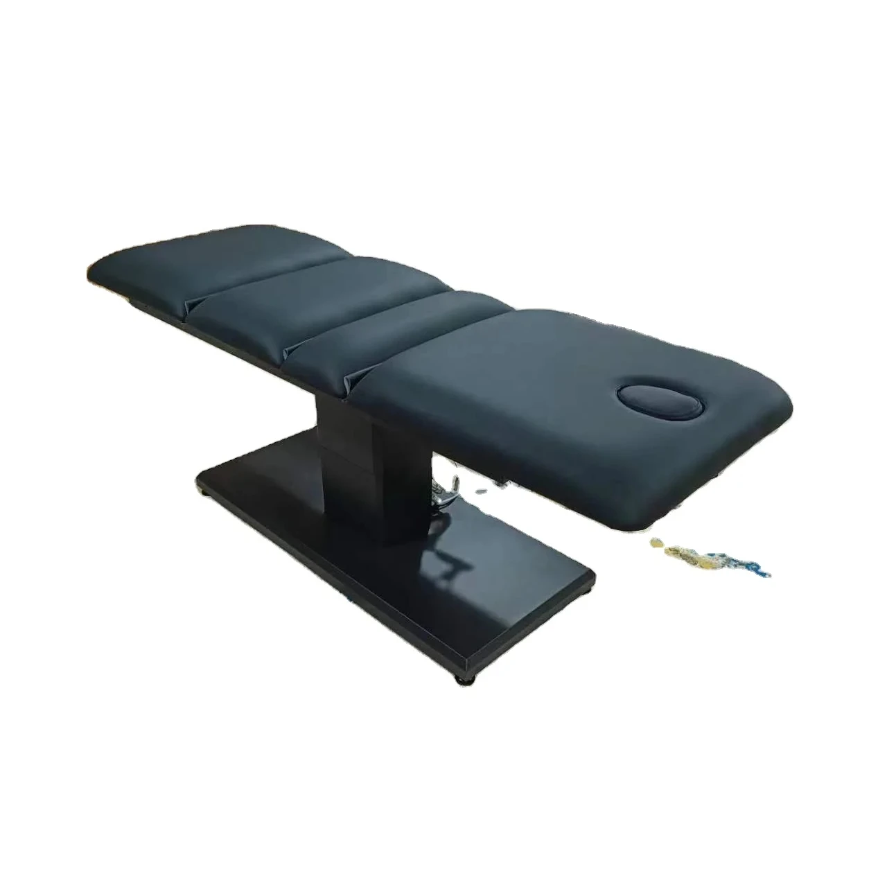 Modern black PU beauty spa salon furniture  roller treatment table massage facial bed massage 3 chair motor