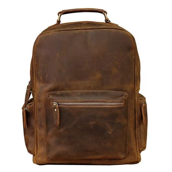 Distress Leather Backpack Bag For College And Overnight Genuine Leather Backpack, College Bag, Real Leather Backpacks