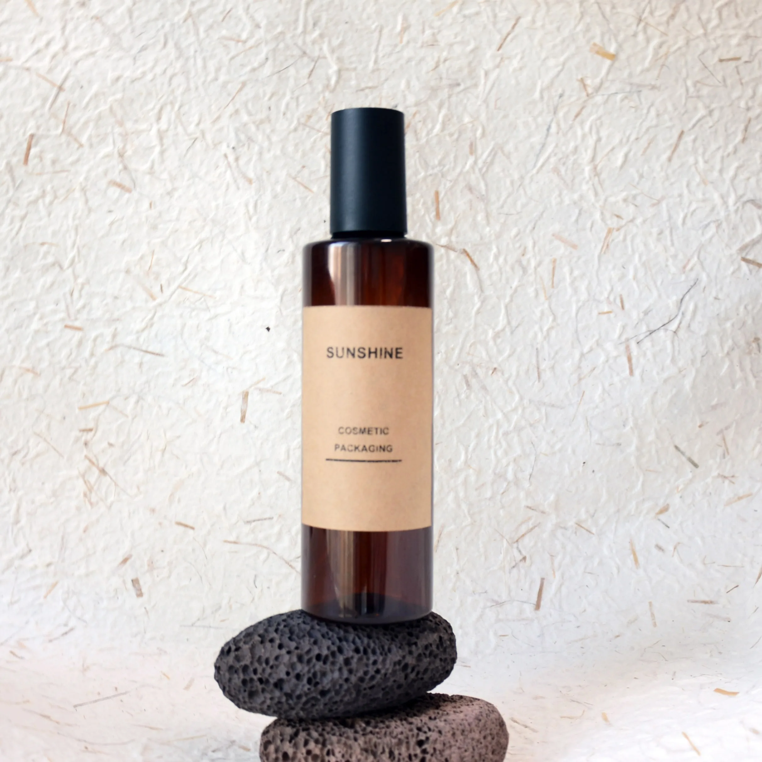 100ml 150ml 200ml Amber empty cosmetic packaging cosmet set recycled plastic bottles with pump for cosmetics