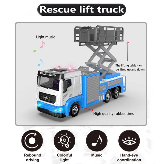 New 1/32 metal car with sound light pull back diecast toys fire truck models