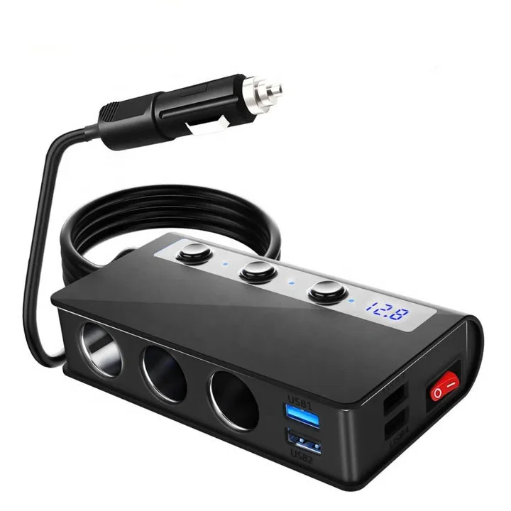Car Lighter Manufacturer 120W 12V / 24V 4 USB Sockets USB Car Lighter Socket Splitter Fast Charger