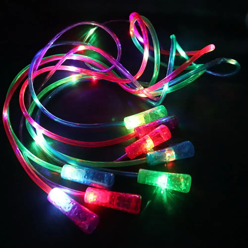Colorful Light Pvc Fitness Sports Skipping Rope Glow In The Dark Jump Rope Adult Light Up Led Jump Rope