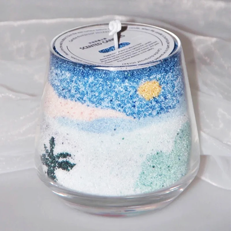 Newest Design Transparent Glass Jar Sand Wax Powder Bag Finished Wax Reusable Sand Wax