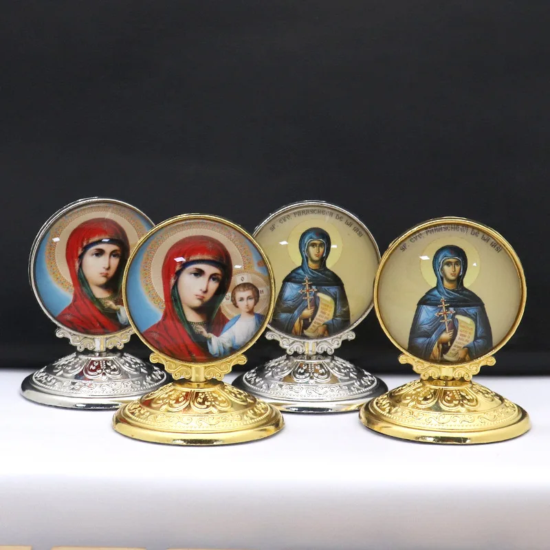 Ортодоксальные значки декор из металла золотая церковь украшение для дома благословенный греческий христианский настольный орнамент православный