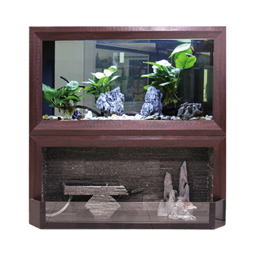 WOLIZE Large Fish Tank Aquarium with Base Cabinet Aquariums & Accessories Glass Coffee Table Fish Glass Pipe Heater Fish 500L